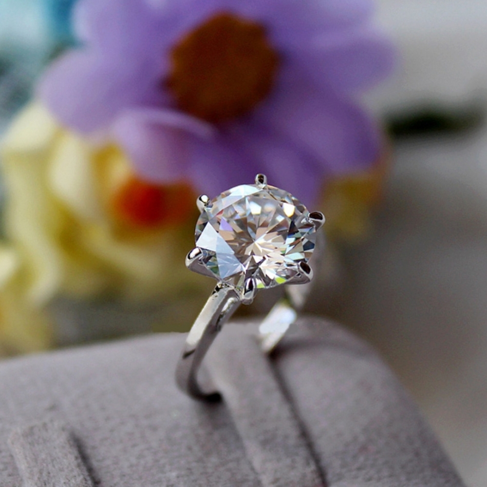 💎NEW💎5 CARAT 6 PRONGS CLASSIC SOLITAIRE RING - Picture 4 of 8
